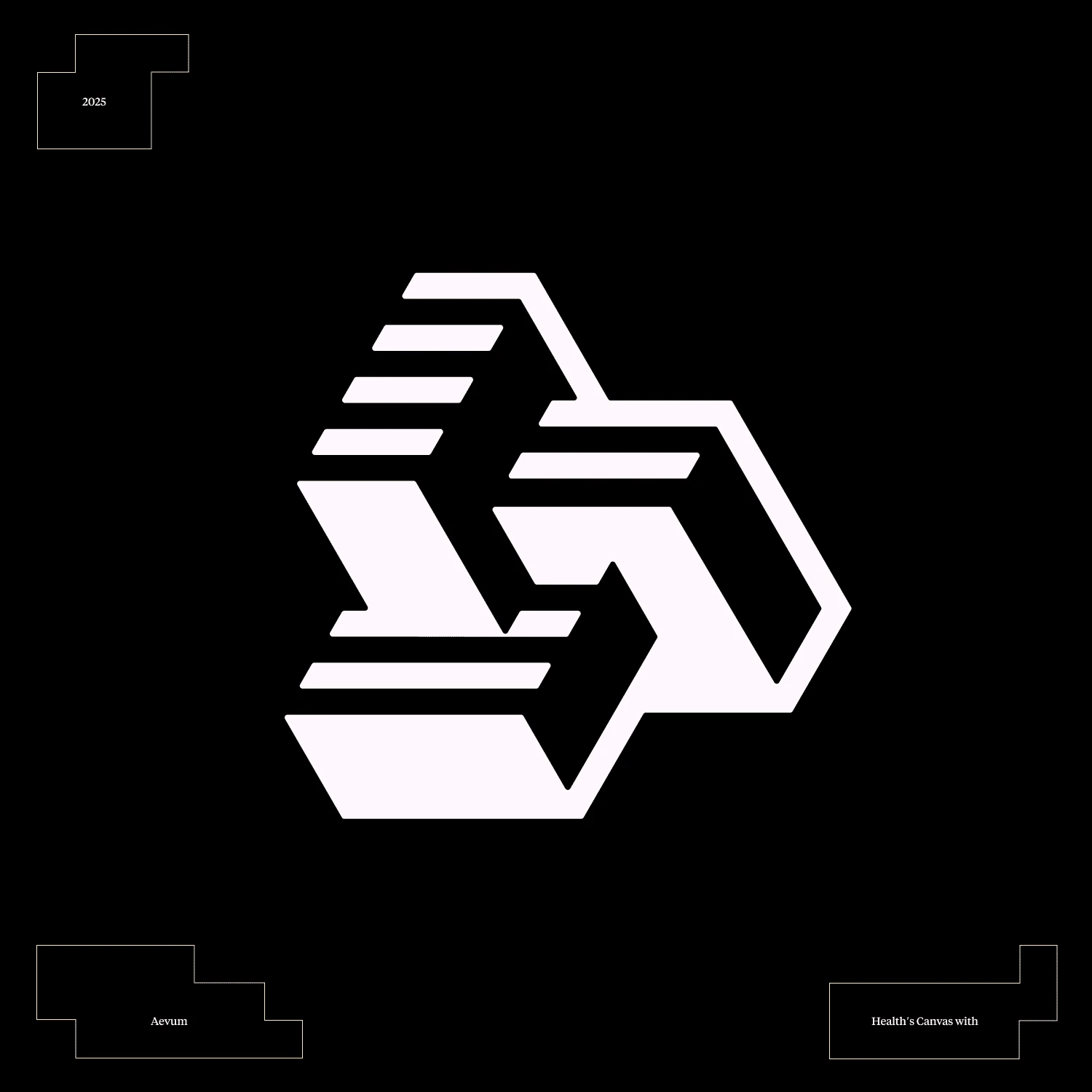 The Aevum AI logo, a stylised A of three intersecting parts, in white on black