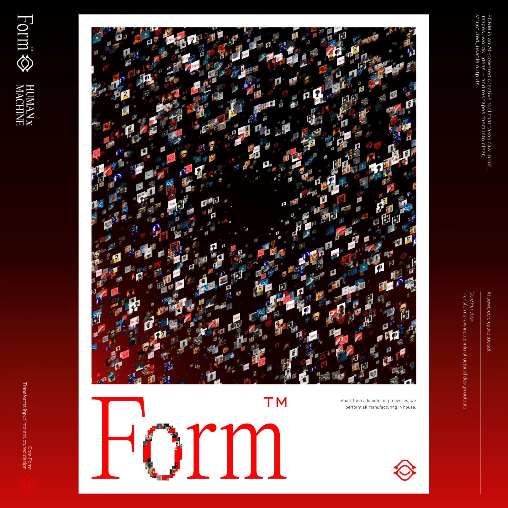 Form poster: a field of small images in a white frame above the red Form wordmark